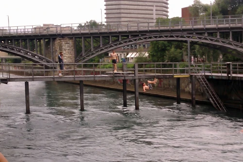 Zurich’s Public River Swimming, after Ash kindly let the rest of us in.