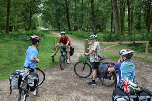 Heading off-road from Rhinefield Ornamental Drive at Brock Hill, 4.8 miles into the ride.