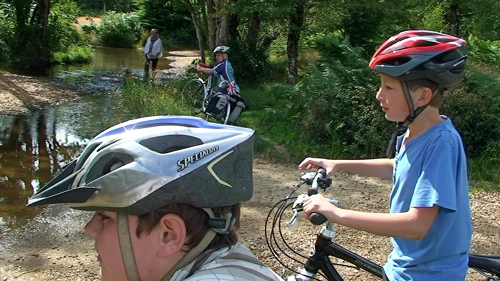 John quietly searches for another way across the Flechs Water ford.