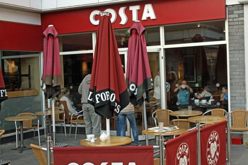 John insists we admire his LARGE Costa latte.