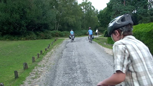 Rough going, but the road continues near Linford Bottom.