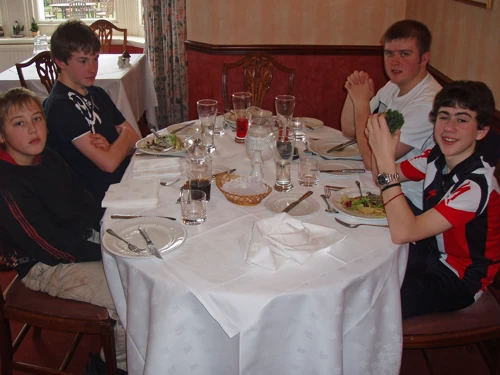Osian, Joe, Gavin and Keir at Ilsington Country Hotel.
