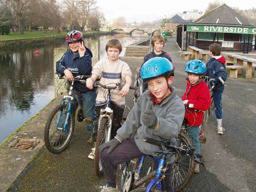 Riding by the river at Longmarsh, Totnes