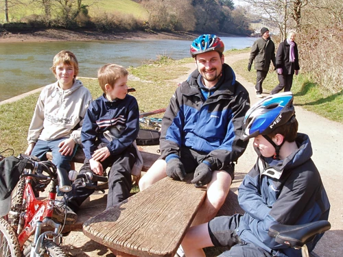 Josh, Dennis, Tao and Joe at Longmarsh, Totnes.