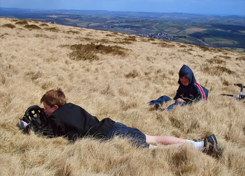 Joe and Josh on Ugborough Beacon.