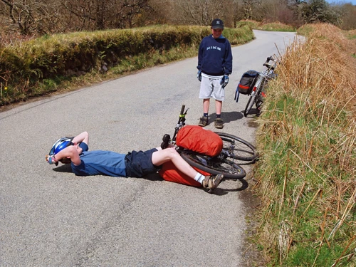 Joe tempts fate on the Bolventor road.