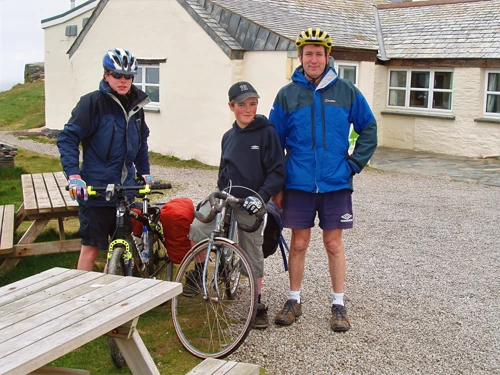 Joe, Josh and Michael outside Tintagel YH.