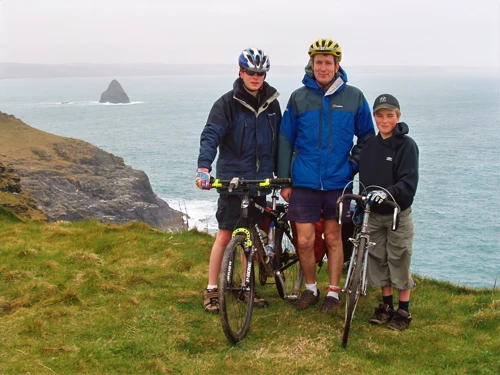 Outside Tintagel YH: Joe, Michael and Josh.