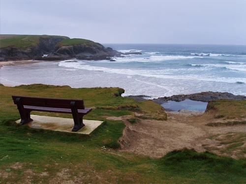 Treyarnon Beach, right in front of the hostel.