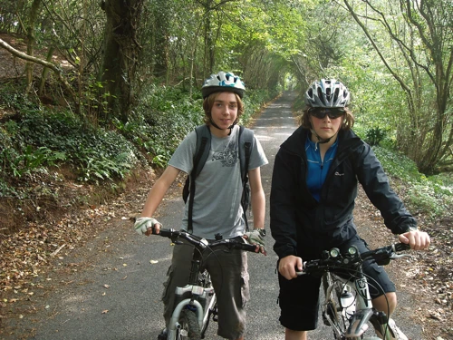 Ash and Jack on the Staverton–Abham lane. New photo for 2024.