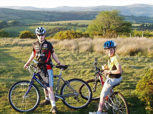 Joe and Josh on the open moor near Lud Gate.