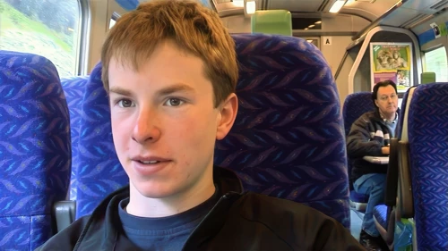 Joe on the train from Camborne to Liskeard.