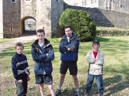 Dennis, Joe, Tao and Josh at Berry Pomeroy Castle.