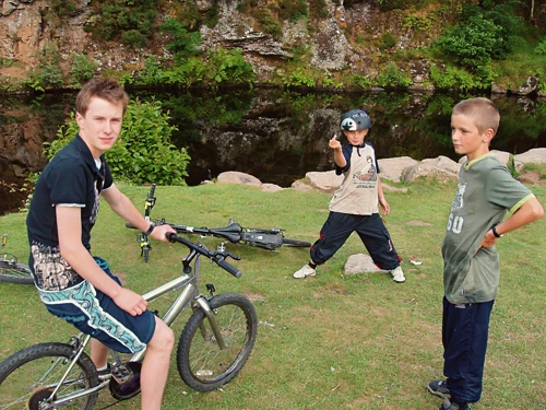 Joe, Glen and Dennis at Spitchwick, soaking up the setting sun.