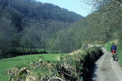 Mark Sloman on Broadoak Hill, dropping down to Hunter’s Inn.