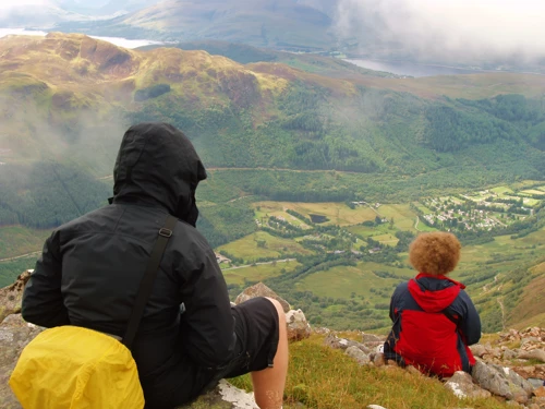 View from high on Ben Nevis, looking back towards the hostel.