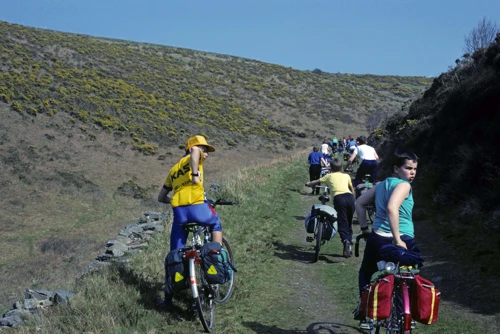 Setting off along the coast path from Hunter’s Inn, Simon and Neil bringing up the rear.