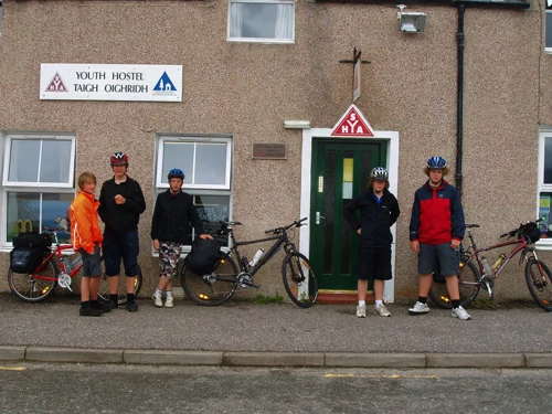 The group outside Ullapool Youth Hostel.