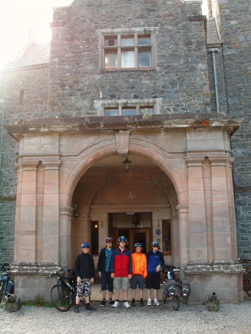 Ready to leave Carbisdale Castle Youth Hostel.