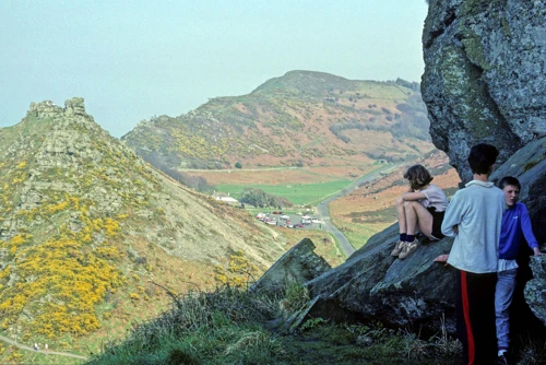 On the rocks at the Valley of the Rocks: Tamsin Bond, Russell Bond and Shane Powell.