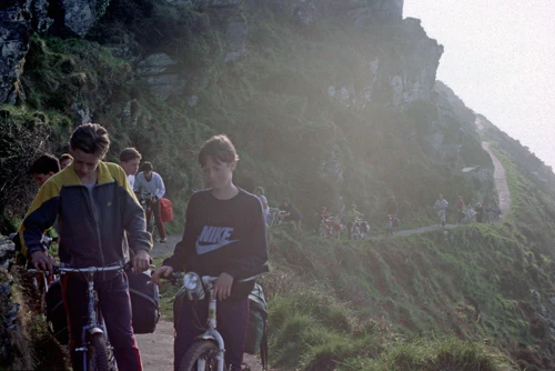 Martyn Williams and Peter Rushworth leading the coast path towards Lynton from the Valley of the Rocks.