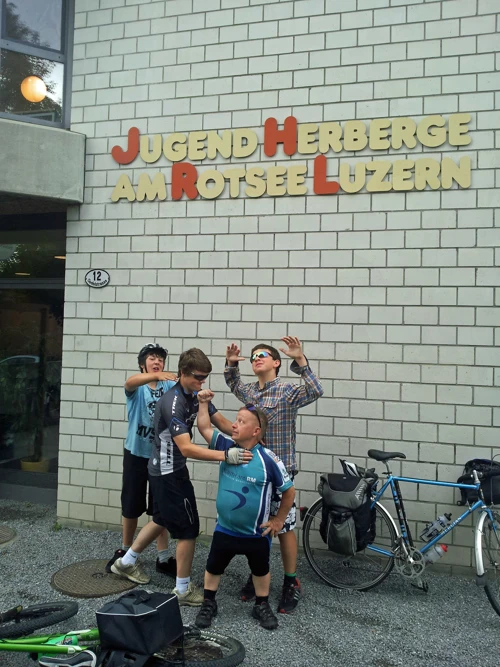All set to leave Lucerne Youth Hostel.