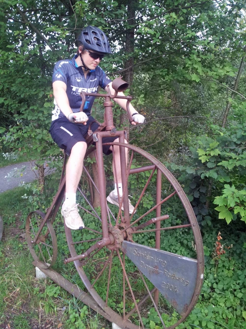 Ash goes retro at the River Reuss Sculpture Park, beside Route 9.