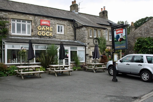 Selective signage at the Game Cock, Austwick, proved irresistible for photos