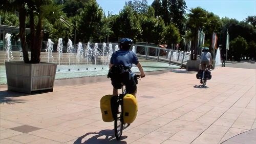 Place de la Navigation, Lausanne, 3.1 miles into the ride.