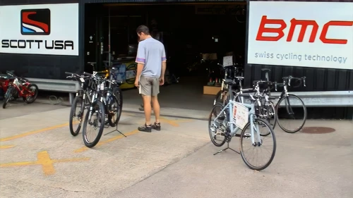 Factory-outlet bike shop on Gösgerstrasse, Schönenwerd, 11.9 miles into the ride.