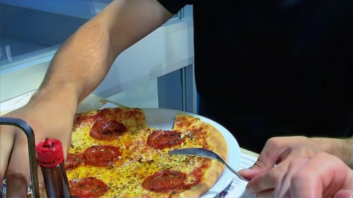 A 'very fine pizza' at Brugg Leisure Centre’s pizza shop.