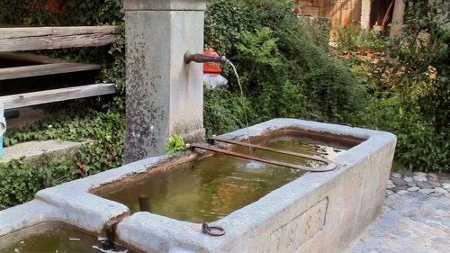 Typical Swiss water trough at Brugg hostel, Joe’s wash station last night.