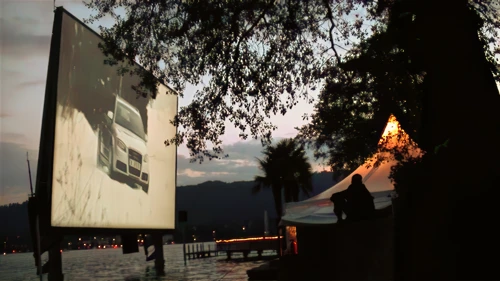 Outdoor cinema on the Lake Zurich shore at Zurichhorn.