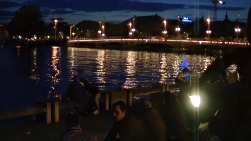 Zurich by night, heading back to the hostel.