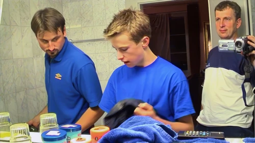 Tao, Joe and Michael at the Gyrenbad Guest House, Turbenthal.
