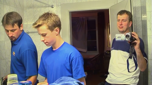 Tao, Joe and Michael at the Gyrenbad Guest House, Turbenthal.