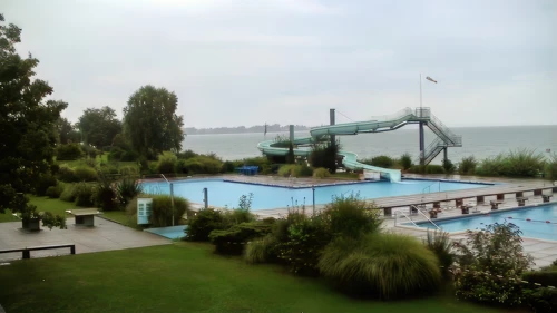 View from our room at Rorschach See youth hostel as the rain returns.