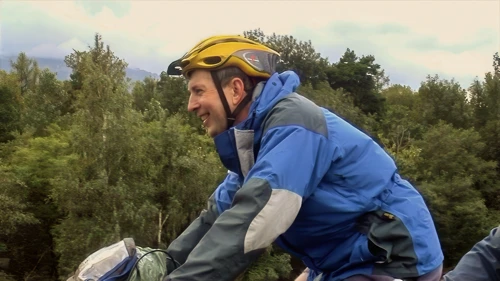 Michael on the riverside route from Buchs to Vaduz.