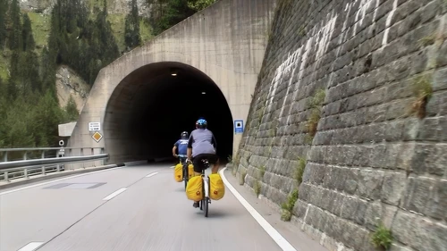 Entering the second tunnel of the tour, heading to the Viamala Gorge Visitor Centre.