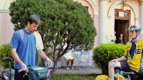 Preparing to leave Bellinzona Youth Hostel