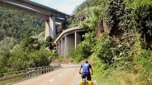 Classic Swiss tunnelling between Anzonico and Chironico after a roadside lunch—25.9 miles in