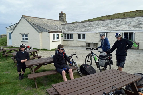 Ready to roll from Tintagel Youth Hostel.