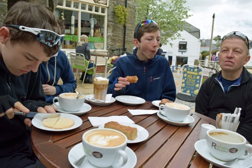 Very tasty coffee and cakes at Relish Food and Drink, Wadebridge, 13.2 miles in.