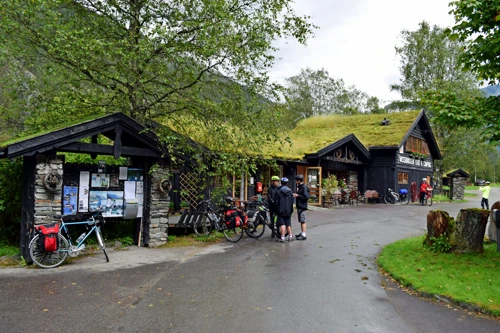 Skjolden youth hostel reception and restaurant.