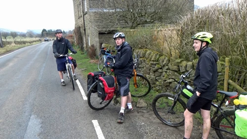 At last we reach the road near Edale, muddy and tired