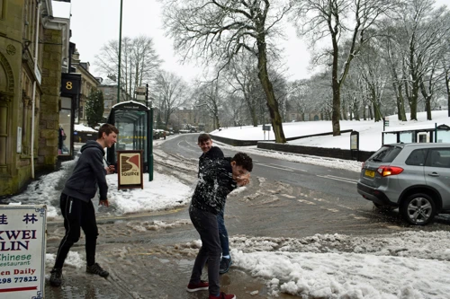 Snowball fun in Buxton.