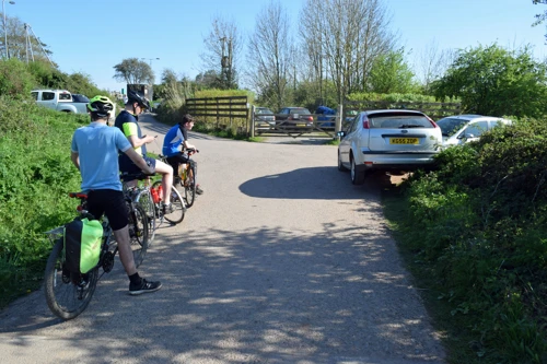 Interesting parking near Turf Lock on the Exe Cycle Trail