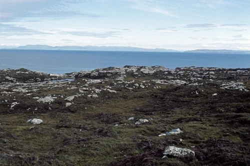 Looking east to Skye from the road between Rodel and Finsbay, Harris.