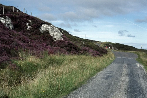 Heading for Newtonferry: one of three climbs, at Loch Creige.