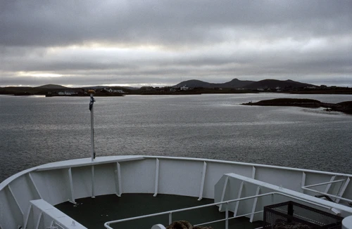 Arriving at Lochmaddy, North Uist, as the sun slips away.